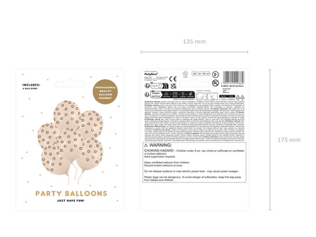 Balony 30 cm, Podkowy, alabastrowy (1 op. / 6 szt.)