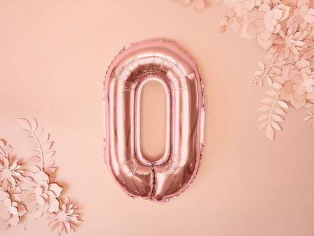 Balon foliowy Litera ''O'', 35cm, różowe złoto