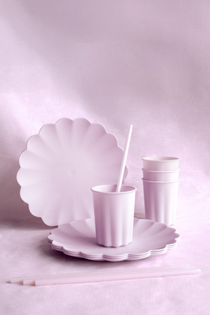 Słomki plastikowe, 23 cm, fioletowy (1 op. / 12 szt.)