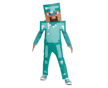 Strój Steve Diamond- Minecraft (licencja), rozm.S (4-6 lat)