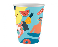 Kubeczki pap. Kolekcja Summer - Let's Party (beach), 250 ml/ 6 szt.