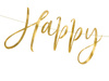 Baner Happy New Year, złoty, 66x18cm