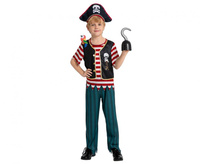 Zestaw dla dzieci Pirat Kapitan ( bluzka, spodnie, kapelusz, papuga), rozm. 120/130 cm