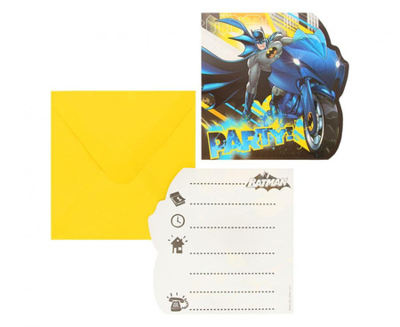 Zaproszenia z kopertą "Batman Rogue Rage", 6 szt.