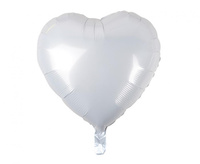 Balon foliowy Serce, białe, 18/ 100szt.