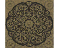 Serwetki papierowe Łowicz Folk Black Cut-out on Gold, 33 x 33 cm,  20 szt.