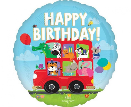 Balon foliowy 18" - Party Bus Birthday