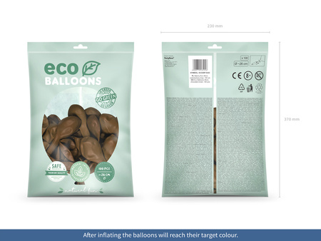 Balony Eco 26cm pastelowe, czekoladowy brąz (1 op. / 100 szt.)