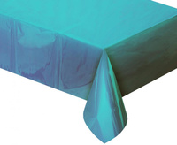 Obrus foliowy metaliczny jasnoniebieski, 137x183 cm