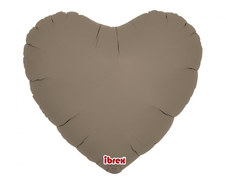 Balon foliowy, serce 14", Taupe, 5 szt.
