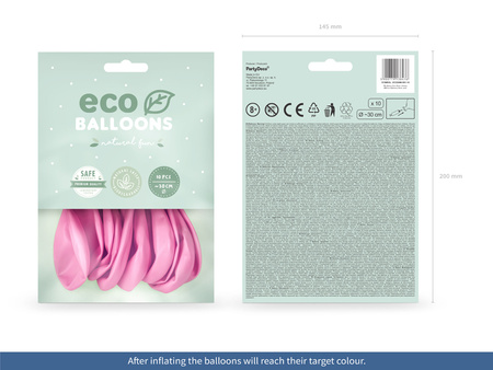 Balony Eco 26cm metalizowane, różowy (1 op. / 10 szt.)