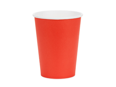 Kubeczki papierowe, czerwony, 250ml (1 op. / 6 szt.)