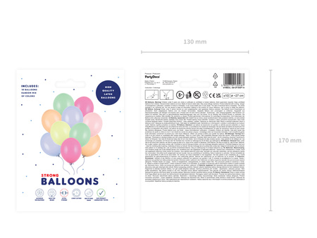 Balony Strong 27cm, Pastel Mix (1 op. / 10 szt.)