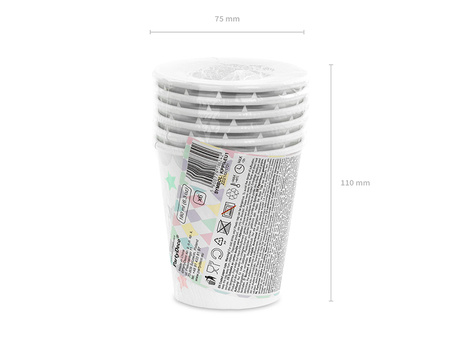 Kubeczki Jednorożec - Gwiazdki, 180 ml (1 op. / 6 szt.)