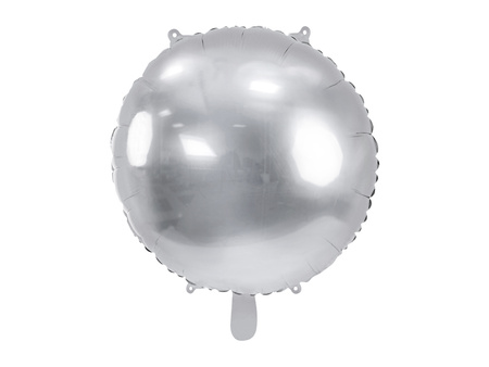 Balon foliowy okrągły Pastylka, 59 cm, srebrny