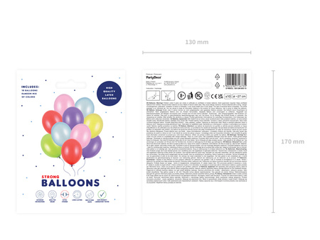 Balony Strong 27cm, Metallic Mix (1 op. / 10 szt.)
