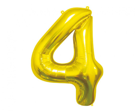 Balon foliowy Cyfra 4, złota, 85 cm