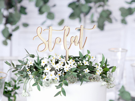 Topper drewniany Sto lat, 14cm