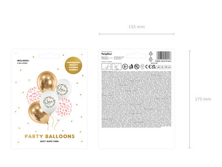 Balony 30 cm, Love, mix (1 op. / 6 szt.)