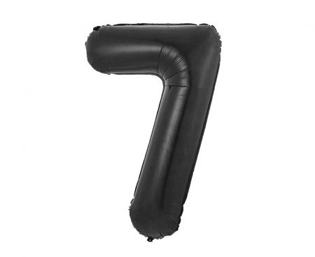 Balon foliowy , cyfra 7, matowa czarna, 85 cm