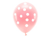 Balony Eco 33 cm pastelowe, Kropki, jasny różowy (1 op. / 6 szt.)
