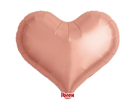 Balon foliowy, serce Jelly 14, Metallic Rose Gold, 5 szt.