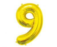 Balon foliowy Cyfra 9, złota, 85 cm