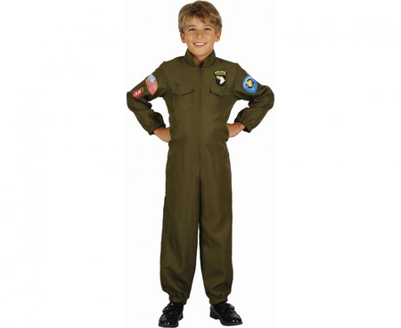 Strój dla dzieci Zielony Pilot (kombinezon), rozm.120/130 cm