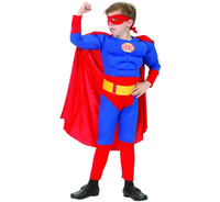 Zestaw dla dzieci Superbohater z muskułami (kostium z muskułami, peleryna, maska, pas), rozm. 110/120 cm