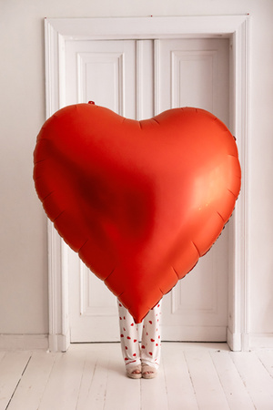 Balon foliowy Serce XXL, 136x129 cm, czerwony