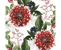 Serwetki papierowe Burgundy Dahlia Flowers, 33 x 33 cm,  20 szt.
