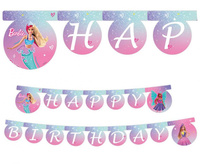 Banner Happy Birthday Barbie Fantasy Mattel (FSC), 200 cm