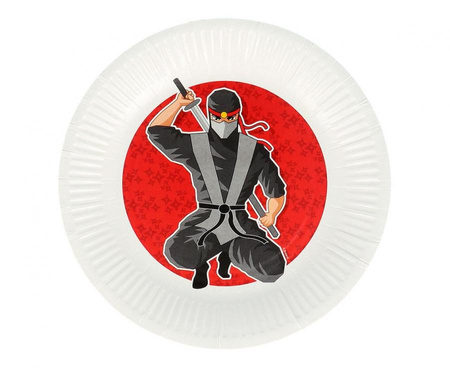 Talerzyki papierowe Ninja, 23 cm, 8 szt.