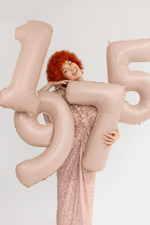 Balon foliowy Cyfra ''9'', 72cm, ciemny beż