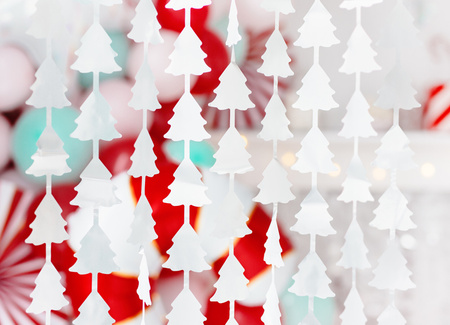 Kurtyna - Choinka, srebrny, 100x245 cm