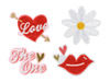 Naprasowanki Love, mix,  5.5-6.5x3.5-4.5cm (1 op. / 4 szt.)