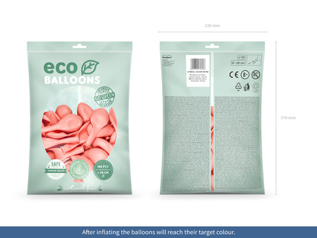 Balony Eco 26cm pastelowe, rumiany różowy (1 op. / 100 szt.)
