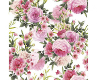 Serwetki pap. Rose Twigs with Leaves and Flowers, 33x33 cm