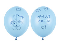 Balony 30cm Miś - mam już..., P. Baby Blue (1 op. / 50 szt.)