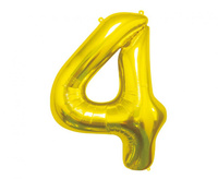 Balon foliowy Cyfra 4, złota, 85 cm