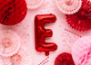 Balon foliowy Litera ''E'', 35cm, czerwony