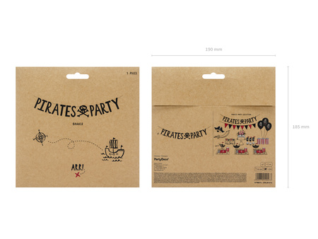 Baner Piraci - Pirates Party, czarny, 14x100cm