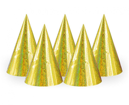 Czapeczki holograficzne, złote/ 100 szt.
