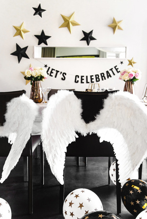 Balony 30cm, Gwiazdki, Pastel Black (1 op. / 6 szt.)