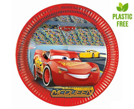 Talerzyki papierowe Cars 3 (Disney), next generation  23cm, 8 szt. (plastic-free)