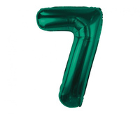 Balon foliowy , cyfra 7, zieleń butelkowa, 85 cm