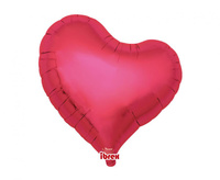 Balon foliowy, serce Sweet 14", Metallic Red, 5 szt.