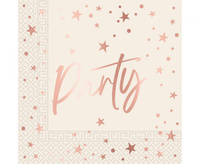 Serwetki papierowe Rose Gold Party, Decorata, FSC, 33 x 33 cm, 20 szt.