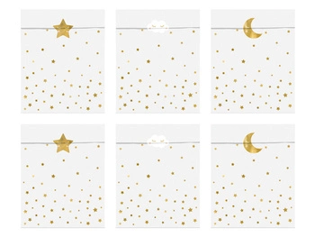 Torebki na słodycze Little Star, 13x14cm (1 op. / 6 szt.)