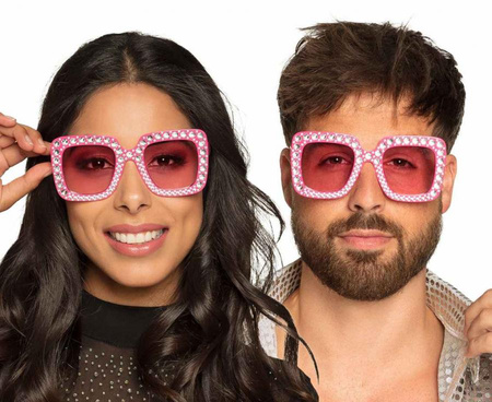 Okulary Party Bling, różowe